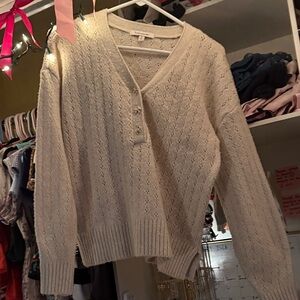 francesca’s v-neck bow button sweater